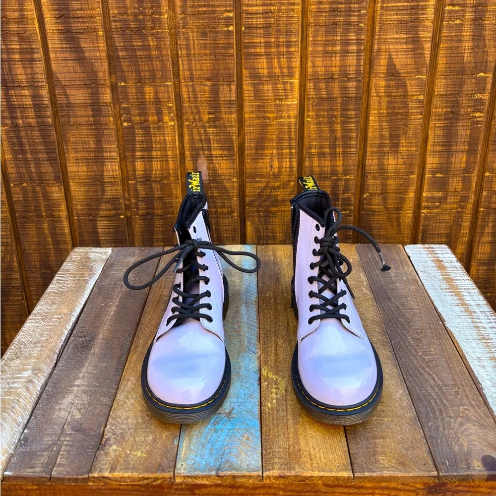 Dr. Martens Delaney Light Lavender Patent Boots